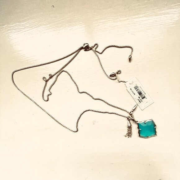 NWT Kendra Skott  slider pendant necklace London blue illusion - Picture 4 of 11